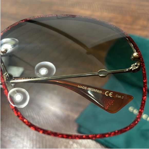 GUCCI GG0228S Oversized Glitter Sunglasses - Picture 8 of 14